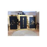 Numa Concept Allah Muhammed Elif Yazılı Tablo Mdf Üzeri Gold Pleksi Dini Duvar Dekorasyon Her Biri 35x45 Cm
