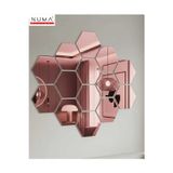 Numa Concept Altıgen Bal Peteği 14'Lü Aynalı Rose (Gül) Pleksi Duvar Dekorasyon Lazer Kesim 10X10 Cm