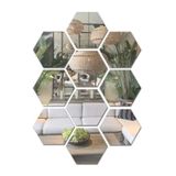 Numa Concept Altıgen Bal Peteği Aynalı Gümüş Pleksi Duvar Dekorasyon Lazer Kesim 6 Adet 10X10 Cm Kenar 6 Cm