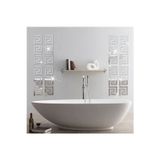 Numa Concept Bordür Ayna 16'Lı Gümüş Pleksi Her Biri 9X9 Cm Duvar Dekorasyon Lazer Kesim