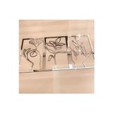 Numa Concept Çiçekler Ve Eller 3'Lü Tablo Mdf Üzeri Gümüş Pleksi Dekorasyon Her Bir Tablo 40X25 Cm