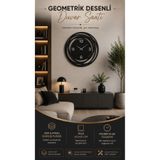 Numa Concept Duvar Saati MDF Geometrik Desenli Salon Ofis Ve İşyeri İçin | 40x40 Cm