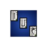 Numa Concept Elif Lam Mim Tablo 3'lü Set Mdf Üzeri Gümüş Pleksi Duvar Dekorasyon Her Biri 25x15 Cm