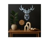 Numa Concept Geyik Kafası Mdf Üzeri Aynalı Gümüş Pleksi Lazer Kesim 40X40 Cm