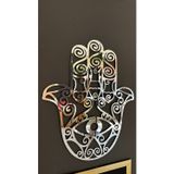 Numa Concept Hamsa Fatma Ana Eli Mdf Üzeri Aynalı Gümüş Pleksi 60X50 Cm