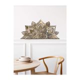 Numa Concept Lotus Çiçeği Yarım Tablo Mdf Üzeri Gold Pleksi Duvar Dekorasyon 60X30 Cm