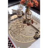Numa Concept Mandala Ay Mdf Üzeri Gold Pleksi Duvar Dekorasyon Lazer Kesim 49X49 Cm