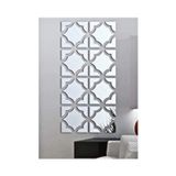 Numa Concept Motif Desen Aynalı Gümüş Pleksi Lazer Kesim 4 Ayrı Parça 13X13 Cm