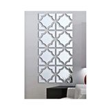 Numa Concept Motif Desen Duvar Dekorasyon Gümüş Pleksi Lazer Kesim 4 Ayrı Parça 13x13 Cm