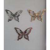 Numa Concept Salon Ofis Ve Antre İçin Kelebekler Üçlü Gold, Gümüş ve Rose Aynalı Pleksi Dekoratif Tablo Duvar Süsü Numa Concept - (24 cm x 17 cm ) x 3 adet