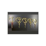 Numa Concept Sayılar 1,2,3,4,5 Gold Pleksi Pasta Süsü Lazer Kesim Her Biri 12x7 Cm