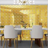 Numa Concept Üçgen 3d Ayna Çıkartmaları 60'lı Gold Pleksi Duvar Dekorasyon Her Biri 9x5 Cm
