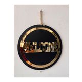 Numa Concept Welcome (HOŞGELDİNİZ) Kapı Süsü Siyah Mdf Üzeri Gold Pleksi Lazer Kesim 30x30 Cm