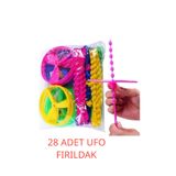 Numaca Nostaljik Oyuncak Uçan Daire - Ufo Pervane - Fırıldak - Karne Hediyesi - Florasan Renkli - 28 Adet