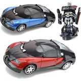 Numaca Robota Dönüşen Işıklı Sesli Pilli Oyuncak Araba Bugatti Modelli Oyuncak Transformers Araba
