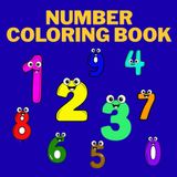 number coloring book: Educational coloring page of numbers.
