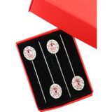 NUMETAL 4lü Pembe kristal taşlı eşarp iğnesi. Şal iğnesi. Türban iğnesi. Başörtü iğnesi. Eşarp ve şal iğnesi
