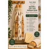 NUMI Naturals Premium Baget Ekmek Saklama Seti - 1 Pamuklu Çift Kat Astarlı Kese (30x70) + 2 Balmumu Bez (40x40)