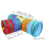 Nunbell 3 Yollu Kedi Tüneli Kedi Oyuncağı 80 cm x 30 cm, Çap: 25 cm