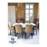 NUNKA HOME Şato Serisi Mutfak ve Salon Yemek Masası Takımı +6 Sandalyeli Cappucino Modern ve Şık Tasarım