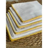 Nünü Anne, Bebek Ağız Mendili, 6'lı , %100 Pamuklu, Çift Katlı, 30X30 cm - Sarı - Beyaz - 0 - 2 Yaş