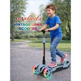 Nunu Cool Wheels Luna 3 Tekerlekli Çocuk Scooter LED Işıklı Tekerlek Katlanabilir Scooter +3 Yaş - Mavi