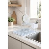 nunu home 2 Katlı Bulaşıklık Damlalıklı ve Kaşıklıklı Geniş Kapasiteli Metal Bulaşık Sepeti