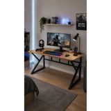 nünü home Gaming Oyuncu Masası 120x60 cm Metal Ayaklı Ahşap Bilgisayar ve Çalışma Masası