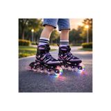 NUNU Işıklı Paten 4 Teker Ayarlanabilir Inline Paten – LED Tekerlekli, Frenli, Çocuk ve Genç