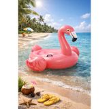 NUNU Şişme Pembe Flamingo Deniz Yatağı | 147×140x94 cm Tutma Kulplu Deniz Yatağı