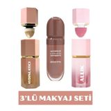 NUNUKO 3'lü Makyaj Seti (HIGHLIGHTER - RUJ - ALLIK)