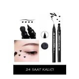NUNUKO Çift Taraflı Kalp Desenli Kalem Eyeliner - Çift Uçlu Kalp Baskılı Kalem Eyeliner 24 Saat Kalıcı