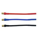 Nuofany 3 adet/set 6,5 mm mermi erkekten dişiye 10 AWG 10 cm ESC uzatma kablosu RC araba tekne fırçasız motor ESC (6,5 mm erkek ila 4,0 mm dişi)