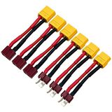 Nuofany 6 Adet Deans T - XT60 Erkek Dişi Fiş Konnektör Adaptörü RC Araba Tekne Drone LiPo NiMH Pil ESC Konnektör Adaptörleri