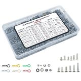 Nuofany 662 parça Evrensel Uzaktan Kumanda Vida kiti 304 Paslanmaz Çelik Vida Kombinasyon kiti, Traxxas eksenel Redcat HPI Arrma SCX10 Losi 1/8 1/10 1/12 1/16 Ölçekli Uzaktan Kumanda Kamyon Rayı için uygundur