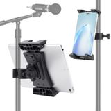 NUOMIC Mikrofon Standı Tablet Tutucu, Mic Standı için Taşınabilir iPad Montajı, iPad Mini, iPad Air, iPad Pro ve iPhone 4.7-12.9 inç için Evrensel Tablet Müzik Standı Dağı