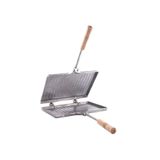 Nur Işıklar Metal Ocak Üstü Alüminyum El Tost Makinası 23cm Ahşap Saplı