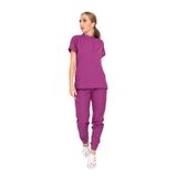 Nur Medikal Giyim Açık Mor Çağla Model Çıt Çıtlı Hakim Yaka Soft Likra Doktor Hemşire Forma Takımı
