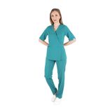 Nur Medikal Giyim Ameliyat Yeşili Elegant Model Cerrahi Üniforma Belden Bağlamalı Scrubs Takım, Kadın, 2XL