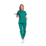 Nur Medikal Giyim Ameliyathane Yeşili Hakim Yaka Soft Likra Hemşire Doktor Hastane Forma Takımı, XS Beden