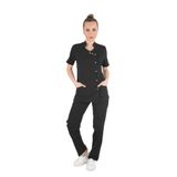 Nur Medikal Giyim Aylu Model Soft Likra Siyah Hemşire Doktor Scrubs Üniforma Takımı