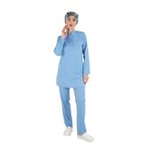 Nur Medikal Giyim Bebe Mavi Sakura Model Tesettür Doktor Hemşire Scrubs Üniforma Takımı, XL Beden