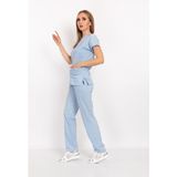 Nur Medikal Giyim Bebe Mavisi Terikoton Unisex Doktor Hemşire Hastane Scrubs Üniforma Takımı