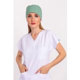 Nur Medikal Giyim Düz Su Yeşili Renk Doktor Hemşire Hastane Aşçı Medikal Cerrahi Bone