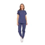 Nur Medikal Giyim Fırtına Mavi Çağla Model Çıt Çıtlı Hakim Yaka Soft Likra Hemşire Doktor Hastane Scrubs Takım, XS Beden