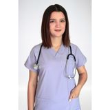 Nur Medikal Giyim Kadın Lila Likralı Cerrahi Tek Üst Doktor Hemşire Hastane Forma, M Beden