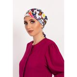 Nur Medikal Giyim Kadın Mor Kelebek Desenli Tesettür Doktor Hemşire Hastane Cerrahi Bone