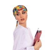 Nur Medikal Giyim Kadın Sesam Sokağı Desenli Tesettür Doktor Hemşire Hastane Cerrahi Bonesi, Çok Renkli
