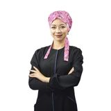 Nur Medikal Giyim Kadın Tesettür Pembe Güzellik Desen Likralı Doktor Hemşire Hastane Aşçı Cerrahi Bonesi