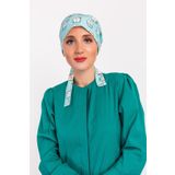 Nur Medikal Giyim Kadın Yeşil Diş Desenli Tesettür Doktor Hemşire Hastane Aşçı Cerrahi Bone
